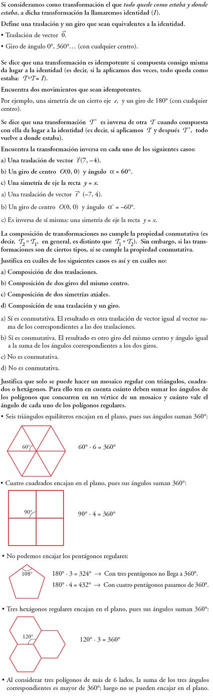 Matemáticas. Reflexionar sobre la teoría de transformaciones geométricas