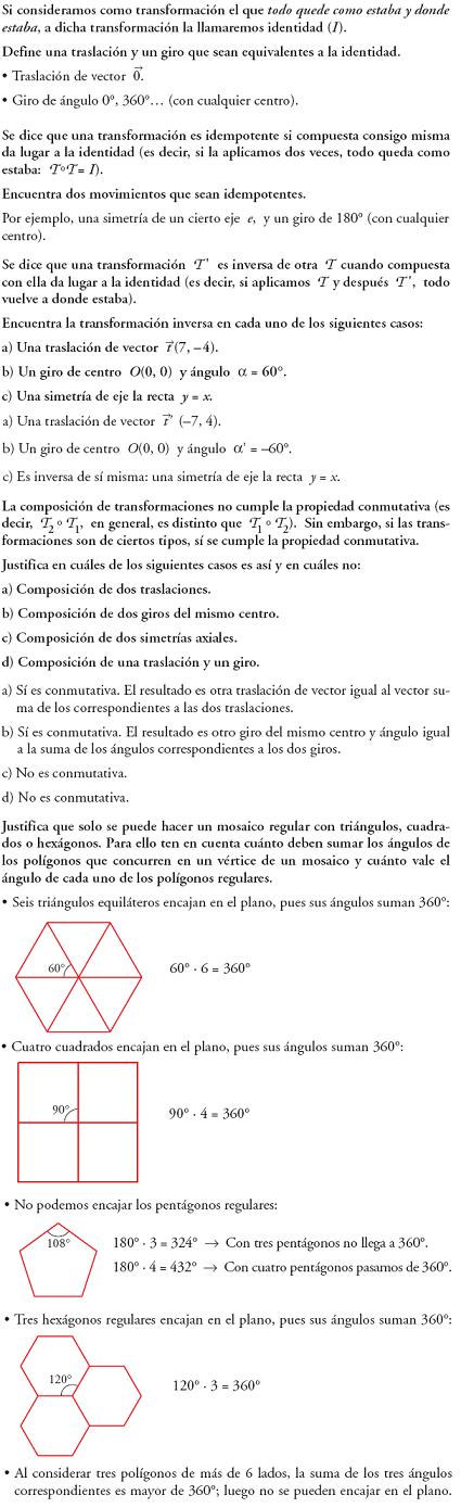 Matemáticas. Reflexionar sobre la teoría de transformaciones geométricas