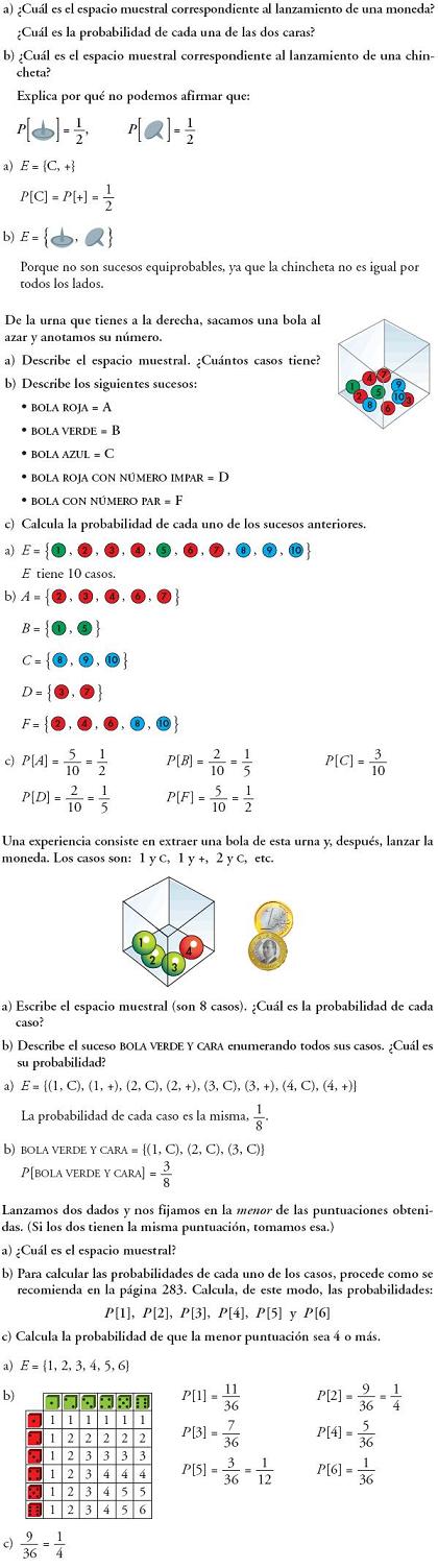 Matemáticas. Espacio muestral. Sucesos. Problemas resueltos