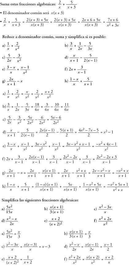 Problemas resueltos 3º ESO - Fracciones algebraicas