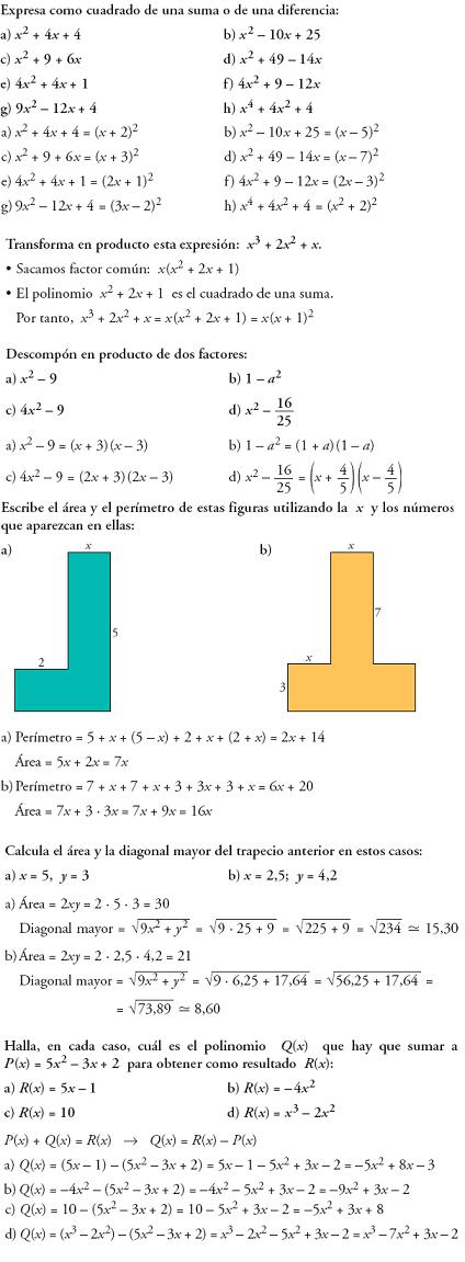 Matemáticas. Piensa y resuelve. Problemas resueltos 3ºESO de lenguaje algebraico