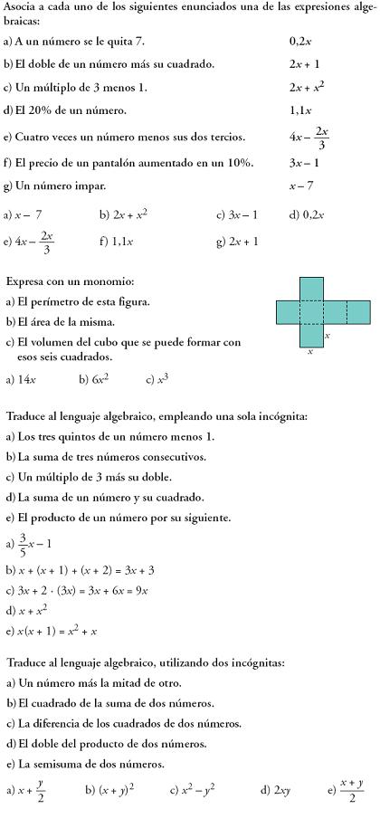 Traducción al lenguaje algebraico