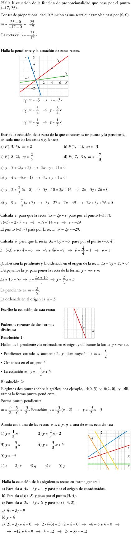 Matemáticas Ecuaciones de recta Problemas resueltos