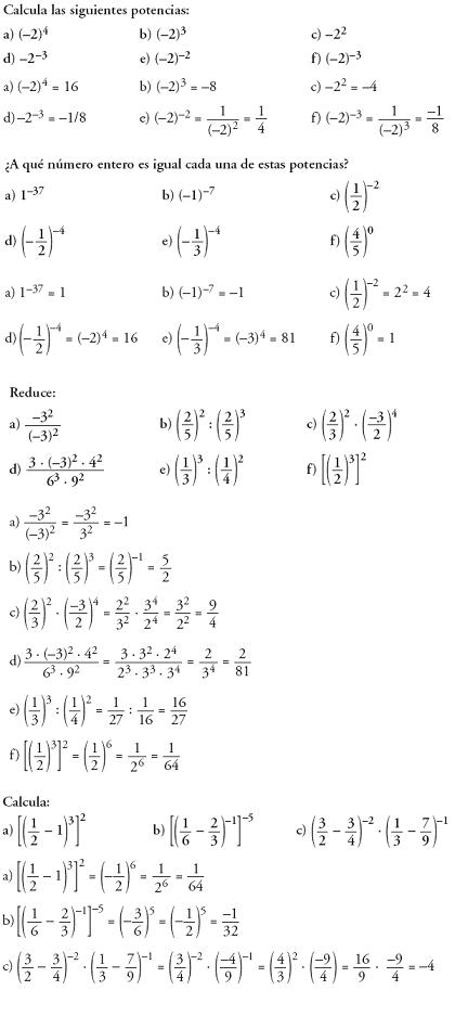 Matemáticas. Problemas resueltos 3º ESO - Operaciones con números racionales y potencias