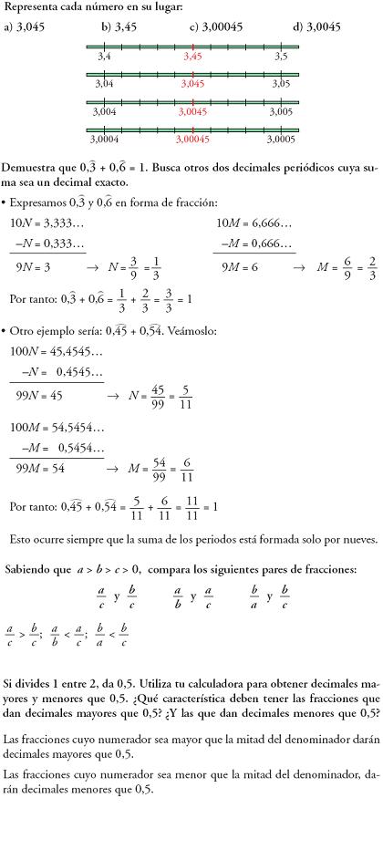 Matemáticas. Reflexionar sobre la teoría números no enteros