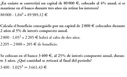 Matemáticas. Problemas resueltos 3º ESO - Interés compuesto