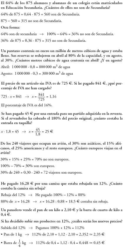 Matemáticas. Porcentajes